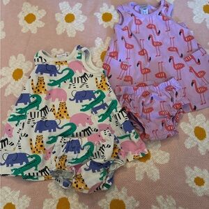 Colorful Hannah Andersson Animal and Flamingo Baby Dress Bundle